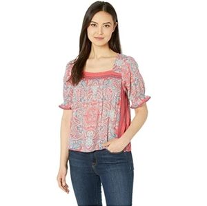 Lucky Brand boho paisley peasant top